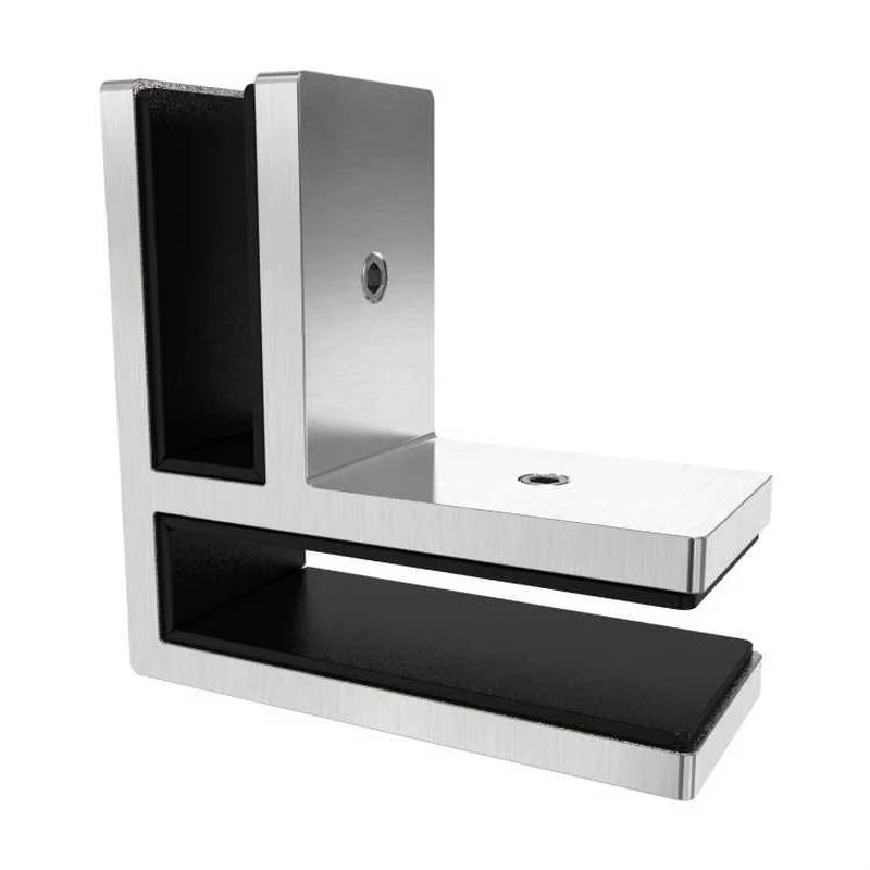 Pince à verre réglable à 90° – Connecteur pour garde-corps et douche sans cadre en acier inoxydable, clip pour verre