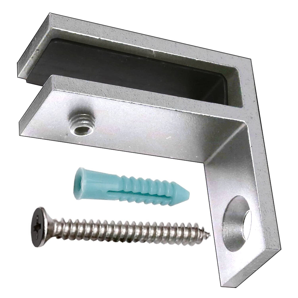 Pince à verre murale moderne à 90° – Clip fixe en acier inoxydable pour accessoires de salle de bain