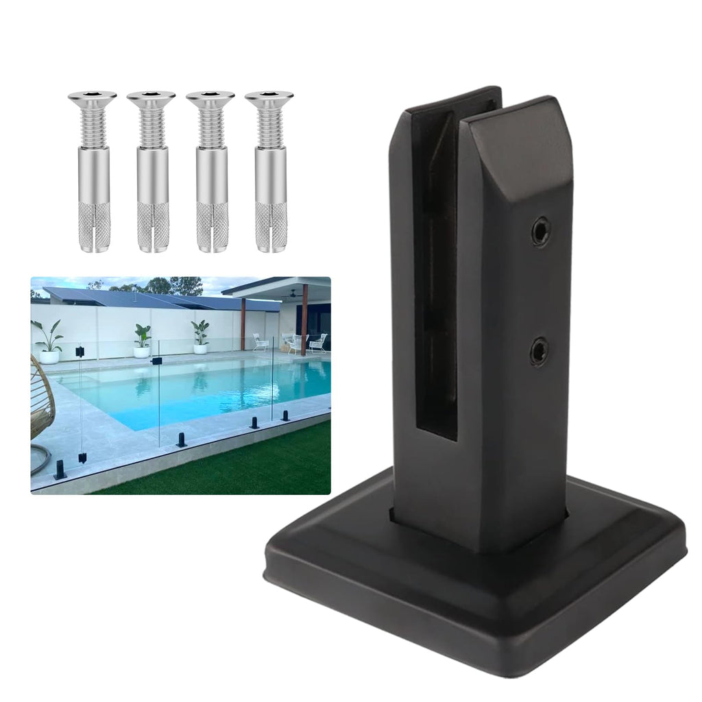 Spigot en inox 2205  – Support carré 158 mm réglable pour clôture en verre (Noir / Miroir / Brossé)