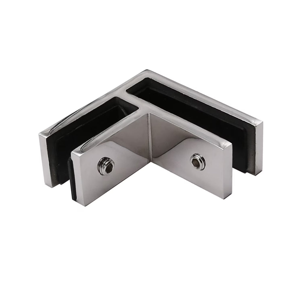 Pince à verre murale moderne à 90° – Clip fixe en acier inoxydable pour accessoires de salle de bain