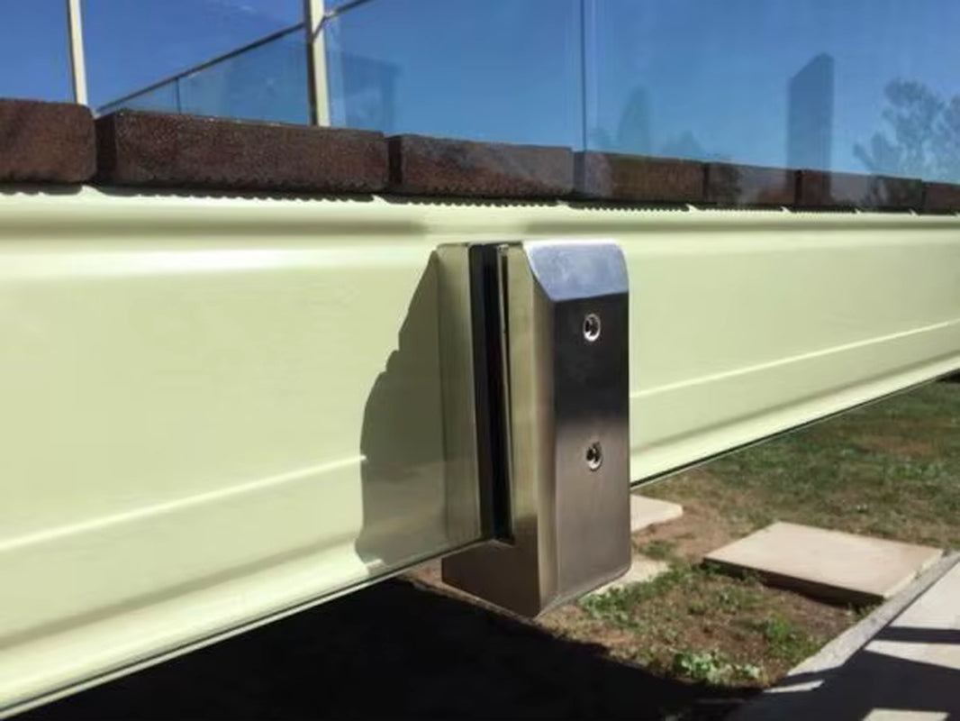 Pince à verre latérale réglable 2205 – Spigot pour clôture de piscine, garde-corps de terrasse et balustrade, finition miroir, pour escaliers et decks extérieurs