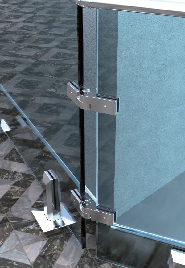 Fixations de garde-corps en verre réglables 90–180° en acier inoxydable – Matériel pour balustrade de balcon et terrasse de piscine, pour la sécurité à la maison