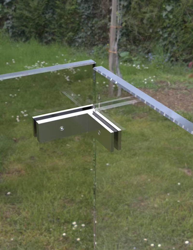 Pince à verre réglable à 90° – Connecteur pour garde-corps et douche sans cadre en acier inoxydable, clip pour verre