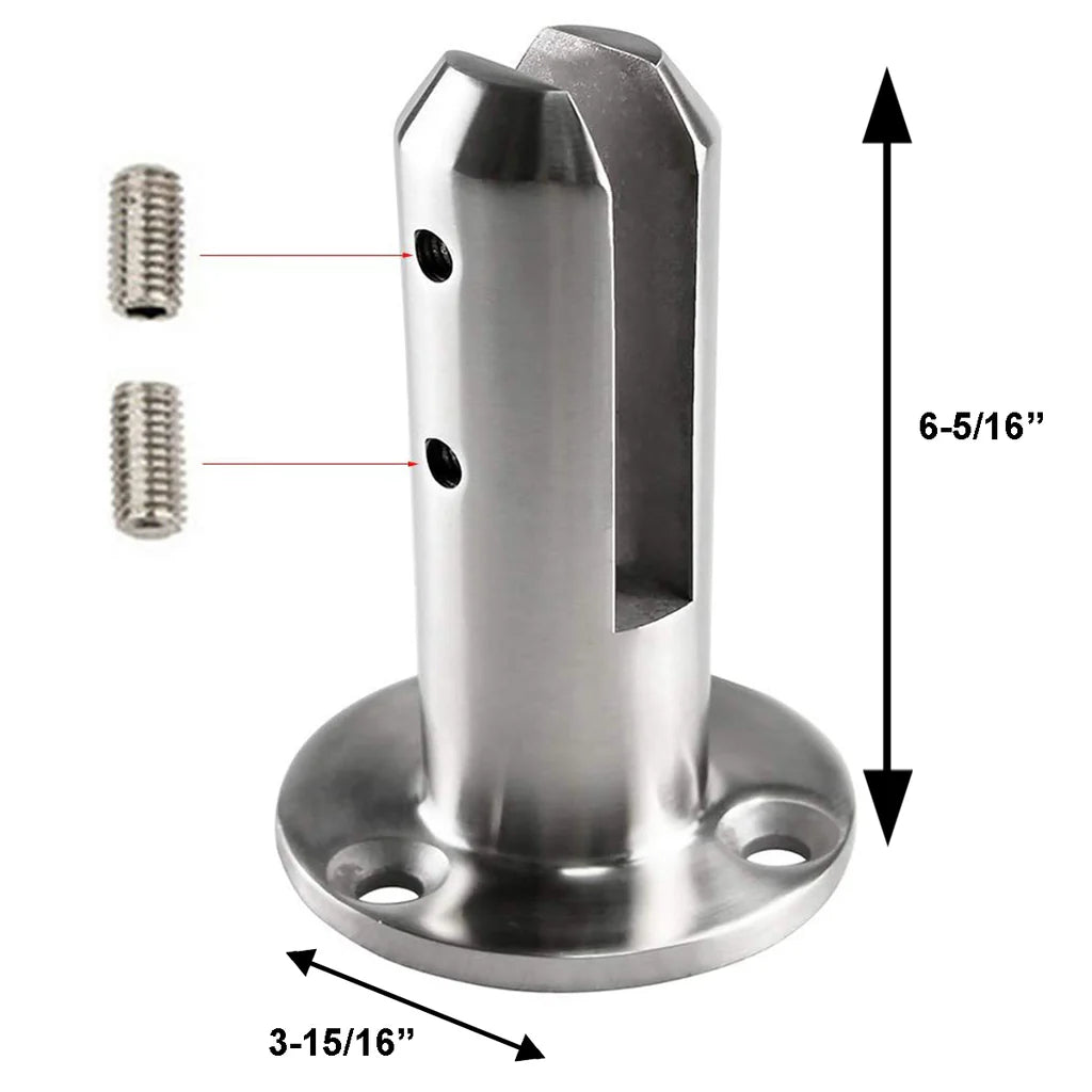Spigot rond inox 2205 - 158mm - Finition (Miroir - Satin - Noir) – Support pour clôture en verre